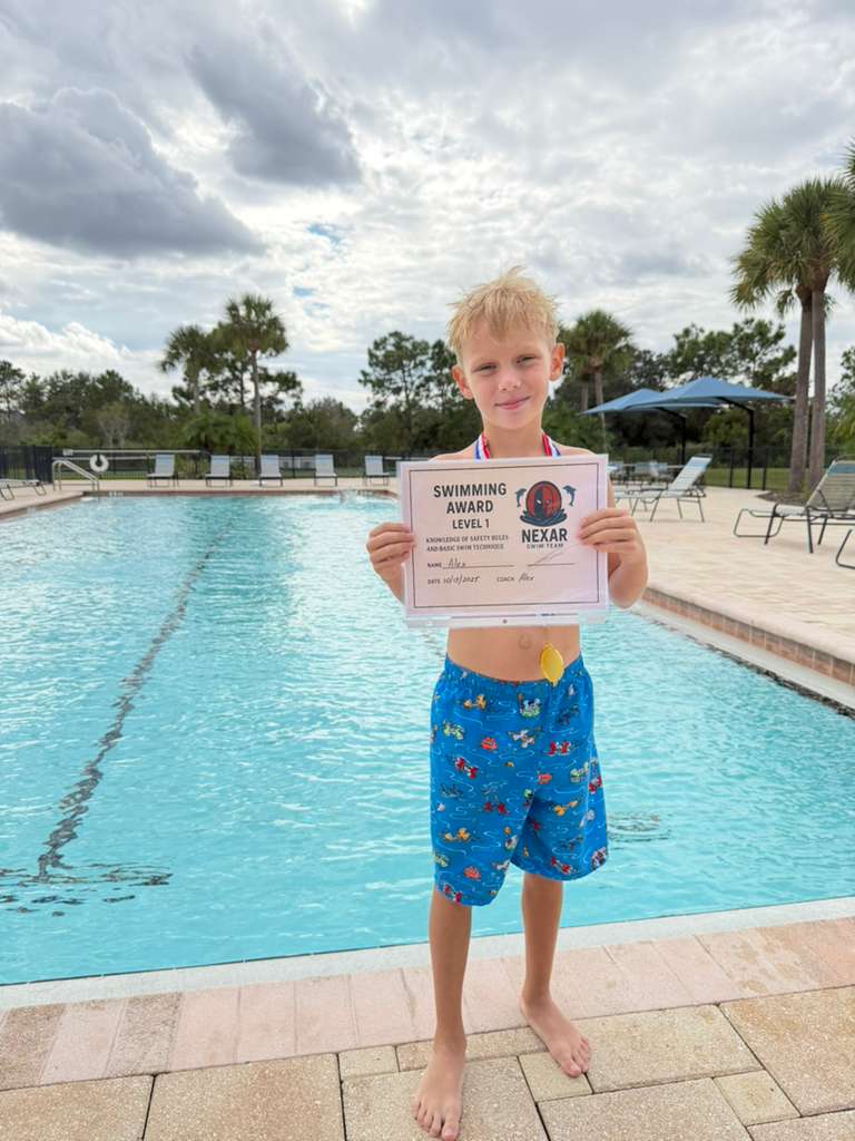 NEXAR Swim Team Level 1 award