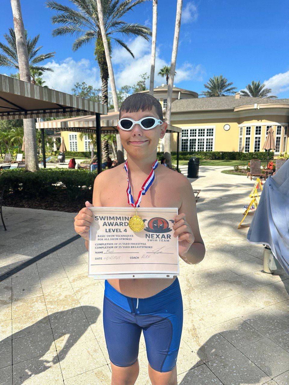 NEXAR Swim Team Level 4 award